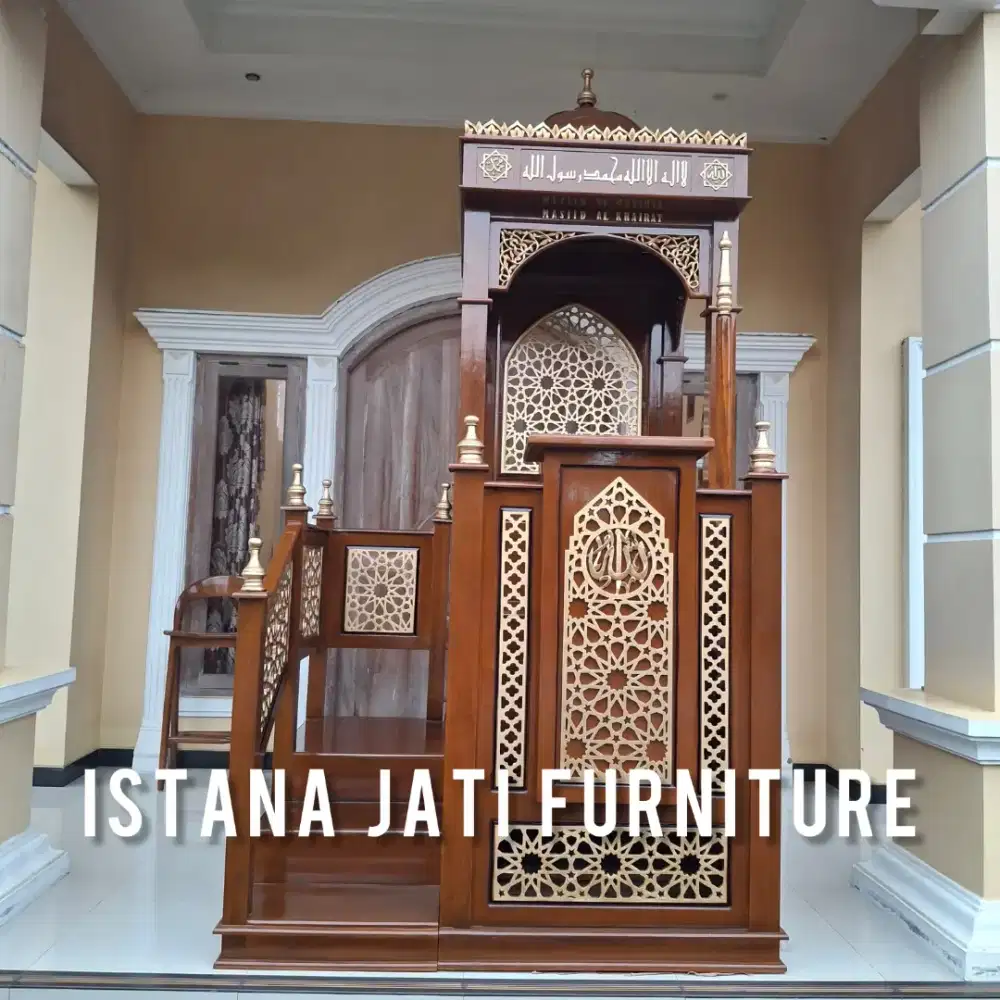 Mimbar masjid tangga samping mimbar khutbah kwalitas  premium
