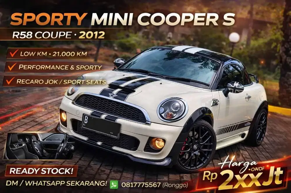 Mini Cooper S 1.6 R58 Coupe LOW KM