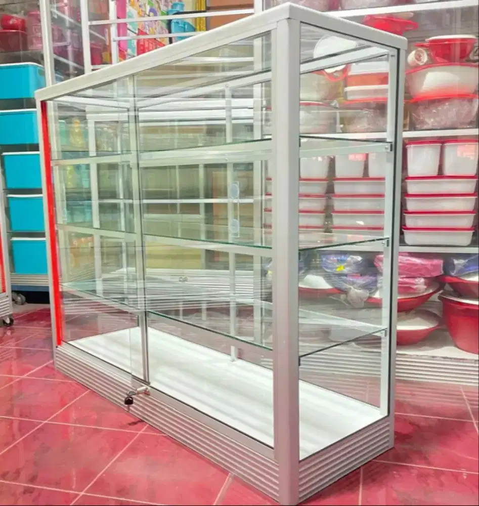 Etalase Panjang 1,2Mx1M Untuk Perlengkapan Usaha