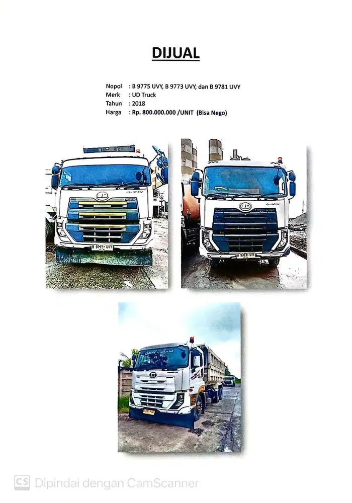 Dijual cepat UD Truck untuk usaha/proyek