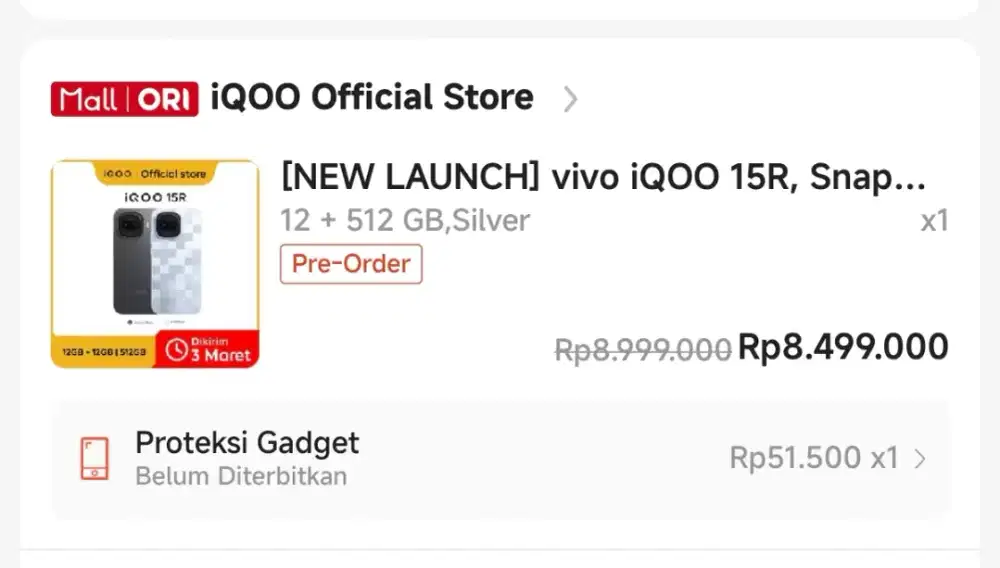 Iqoo 15r silver 12/512