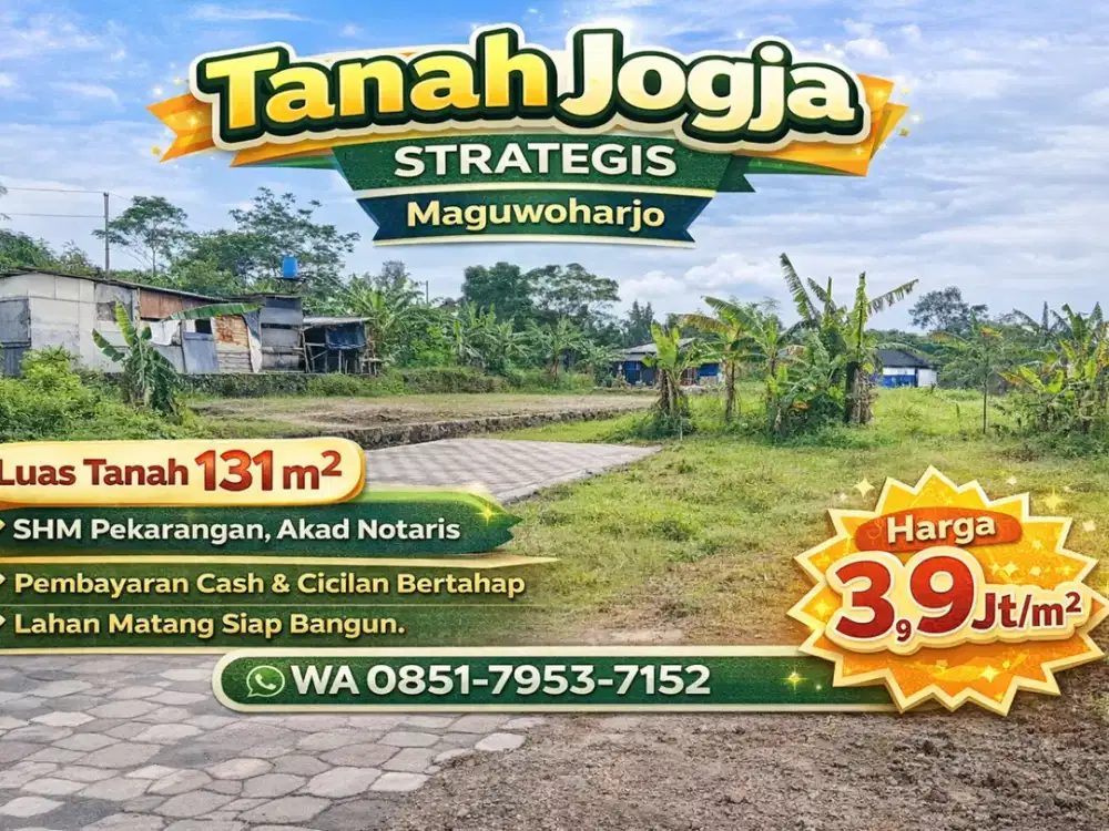 Tanah Jogja Strategis Jl Tajem Maguwoharjo Luas 136 M2 SHMP