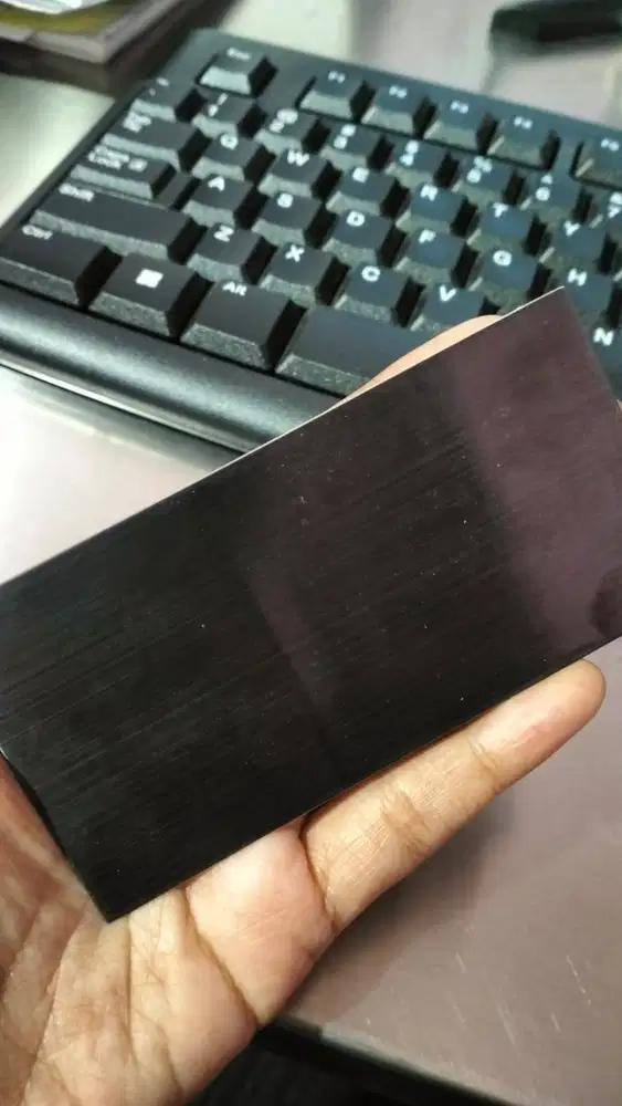 Plat Stainless Black 0,8mm Hairline Potongan per 5cm (5x5)cm | 201/304