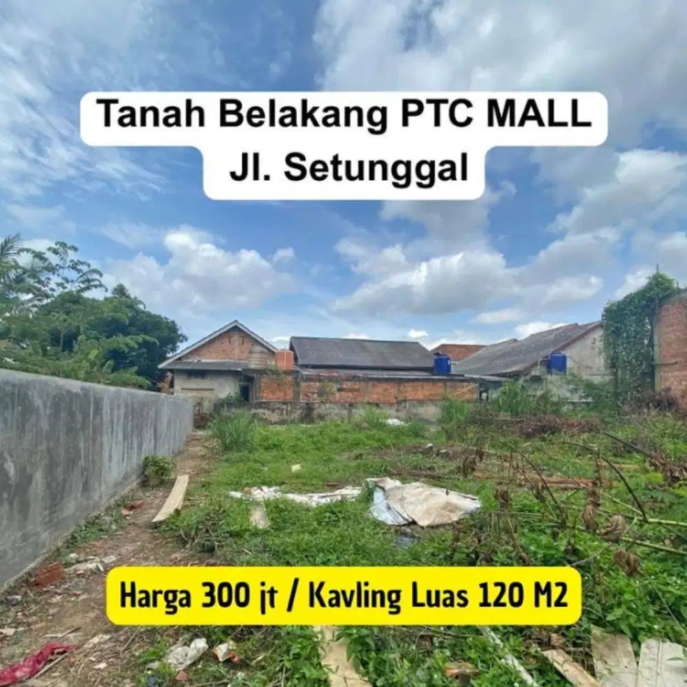 tanah area ptc mall jalan setunggal palembang