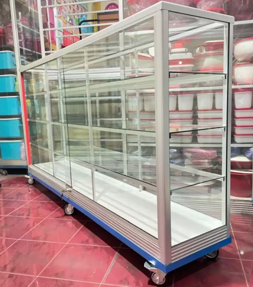 Etalase Serbaguna Pakai Roda Panjang 2MX1M