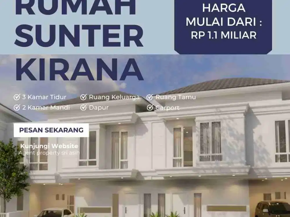 Dijual Rumah baru Baru 2 Lt Sunter kirana dekat dengan sekolah Santa Carolin