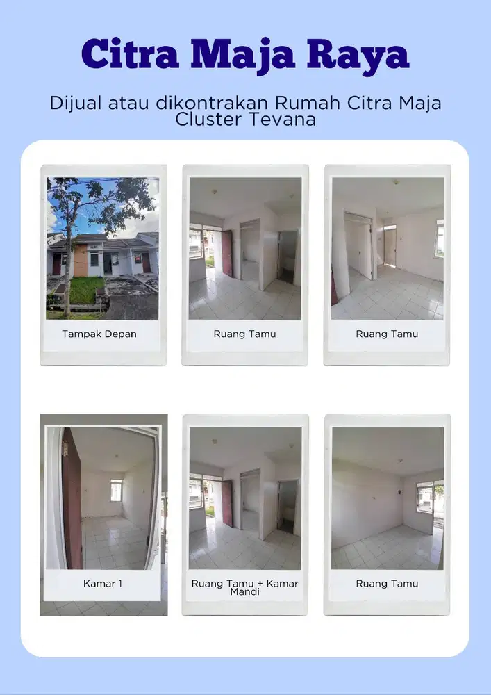 Dijual Rumah Citra Maja Raya 1 KT 1 KM Cluster Tevana Unfurnished