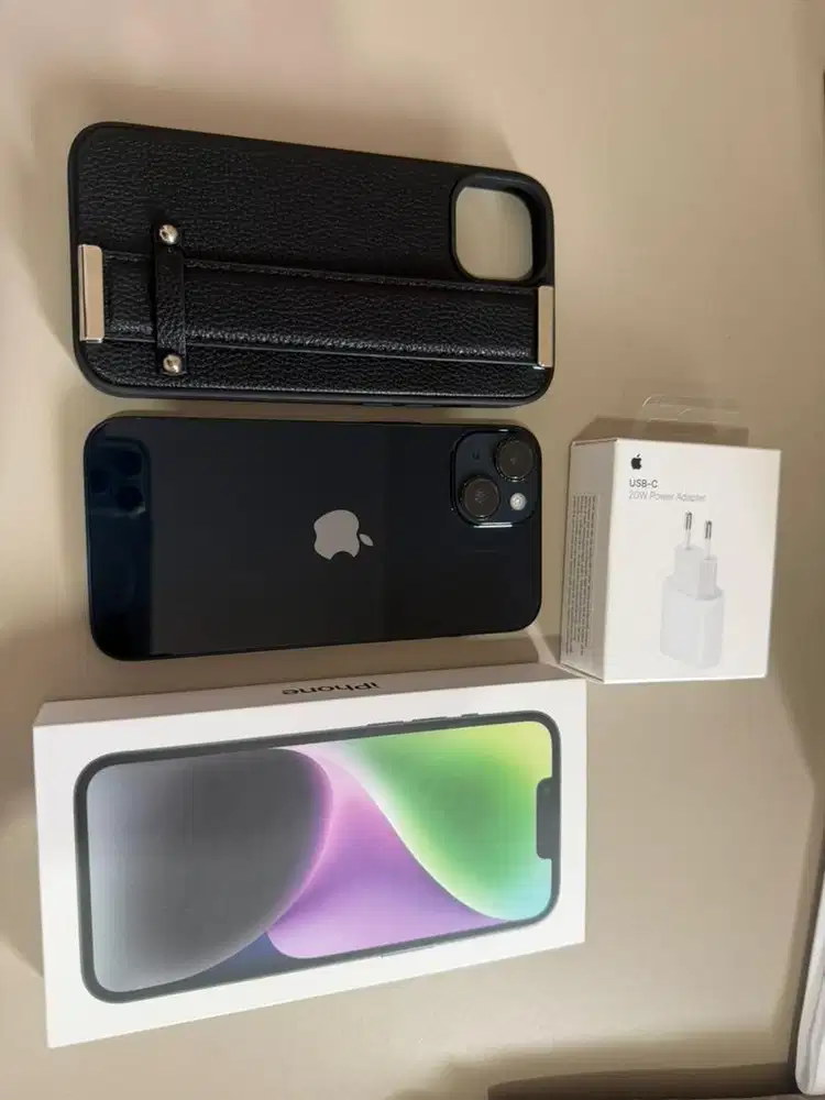 Iphone 14 Midnight 128gb free hardcase leather lolypolly