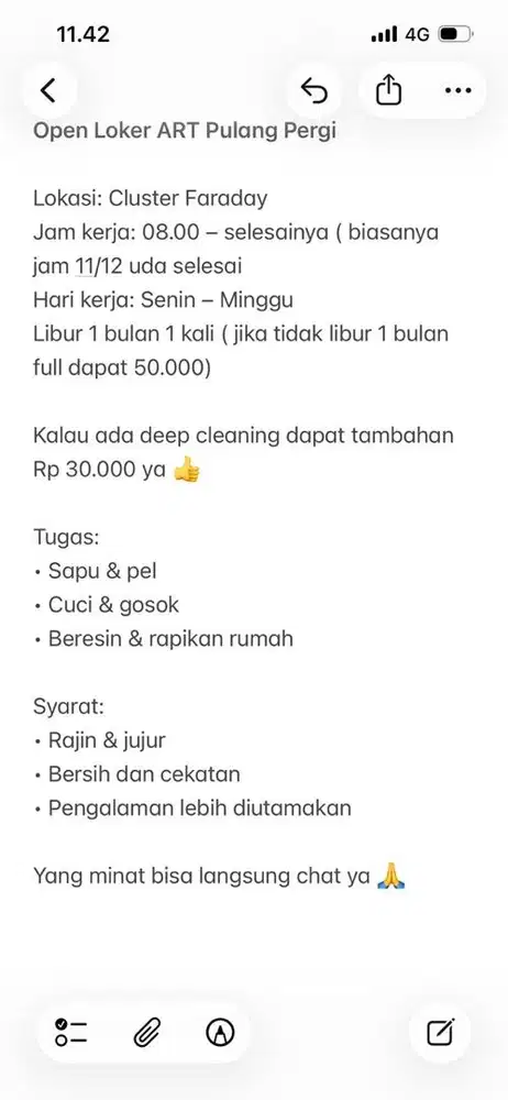 Loker ART Pulang pergi gading serpong