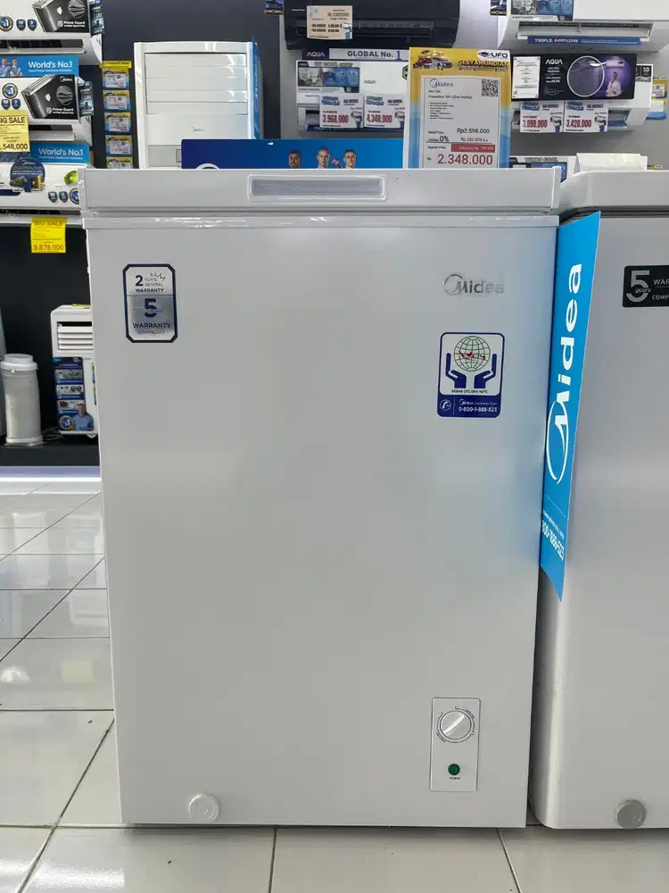 KREDIT CHEST FREEZER MIDEA 100L TANPA DP! BUNGA 0% FREE 1 CICILAN