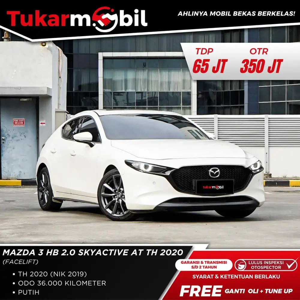 [BERGARANSI] MAZDA 3 HATCHBACK 2.0 SKYACTIVE FACELIFT TAHUN 2019/2020