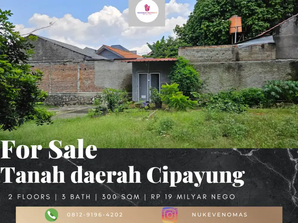 Dijual Tanah dan Bangunan daerah Cipayung, Jakarta Timur