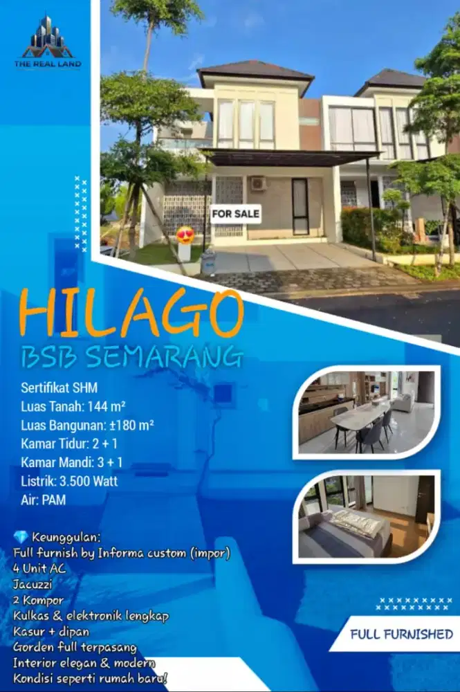 Rumah dijual mewah di HILAGO HOME RESORT BSB SEMARANG