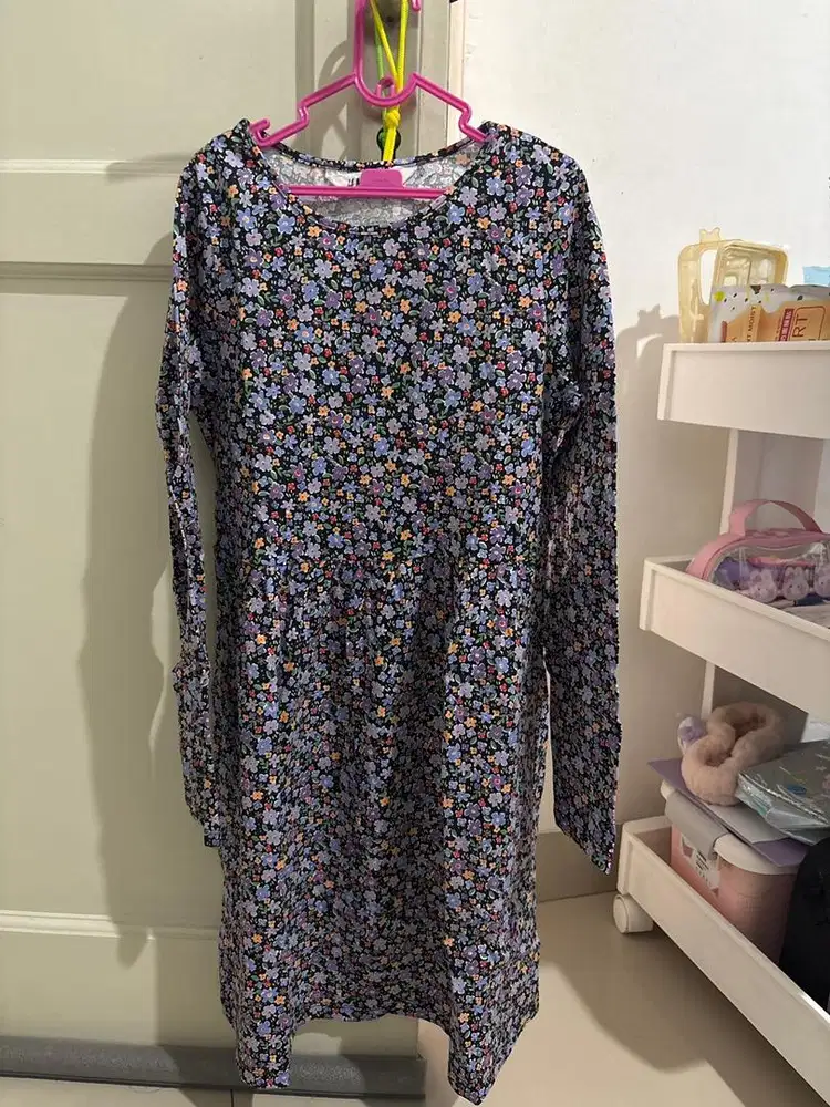 Dress bunga anak perempuan h&m