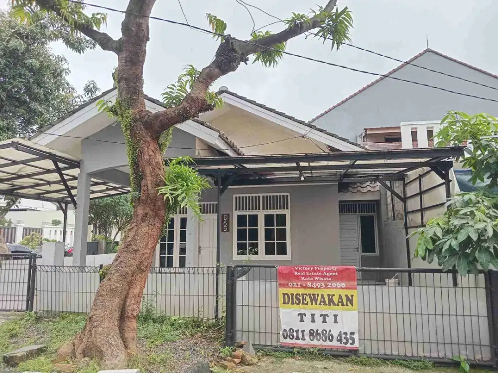 Disewakan cepat , rumah dalam cluster, hoek, di permata puri, cimanggis, depok.