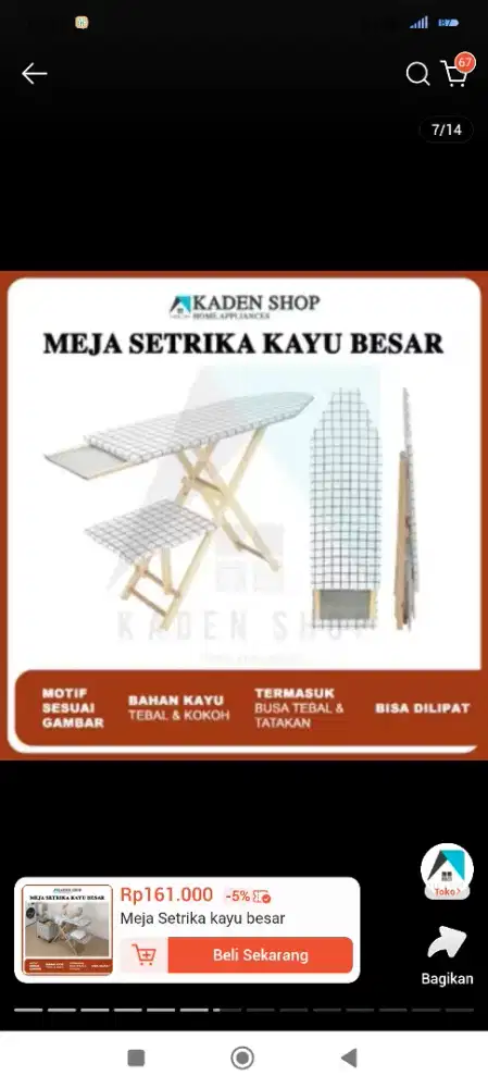 Meja setrika berdiri