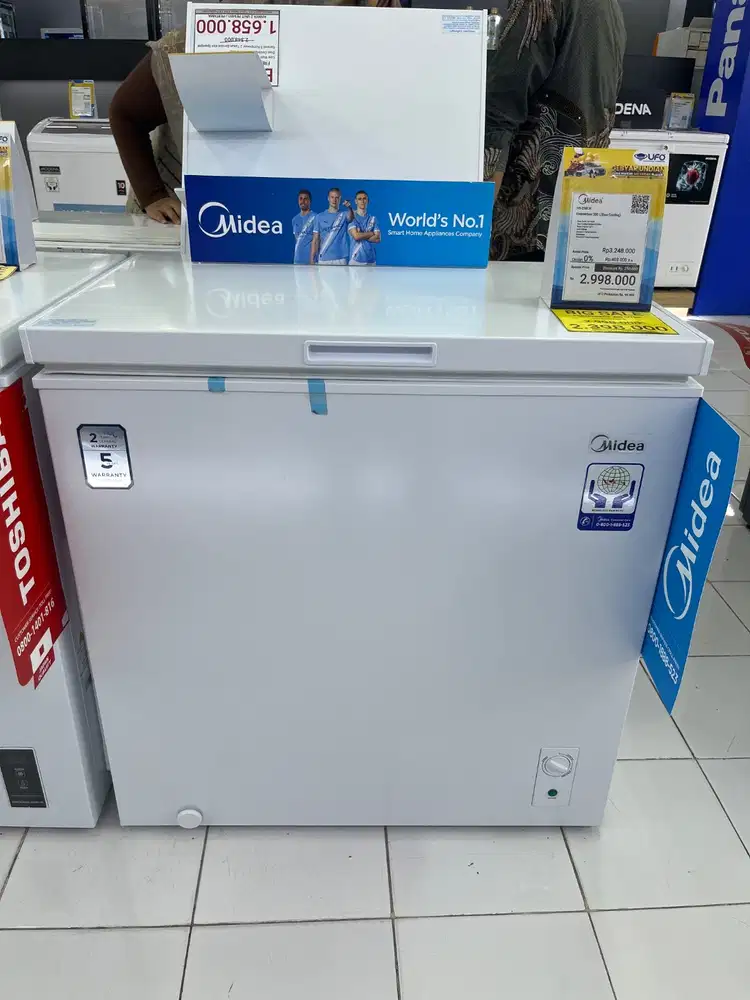 KREDIT FREEZER BOX MIDEA 200L TANPA DP! BUNGA 0% FREE 1 CICILAN