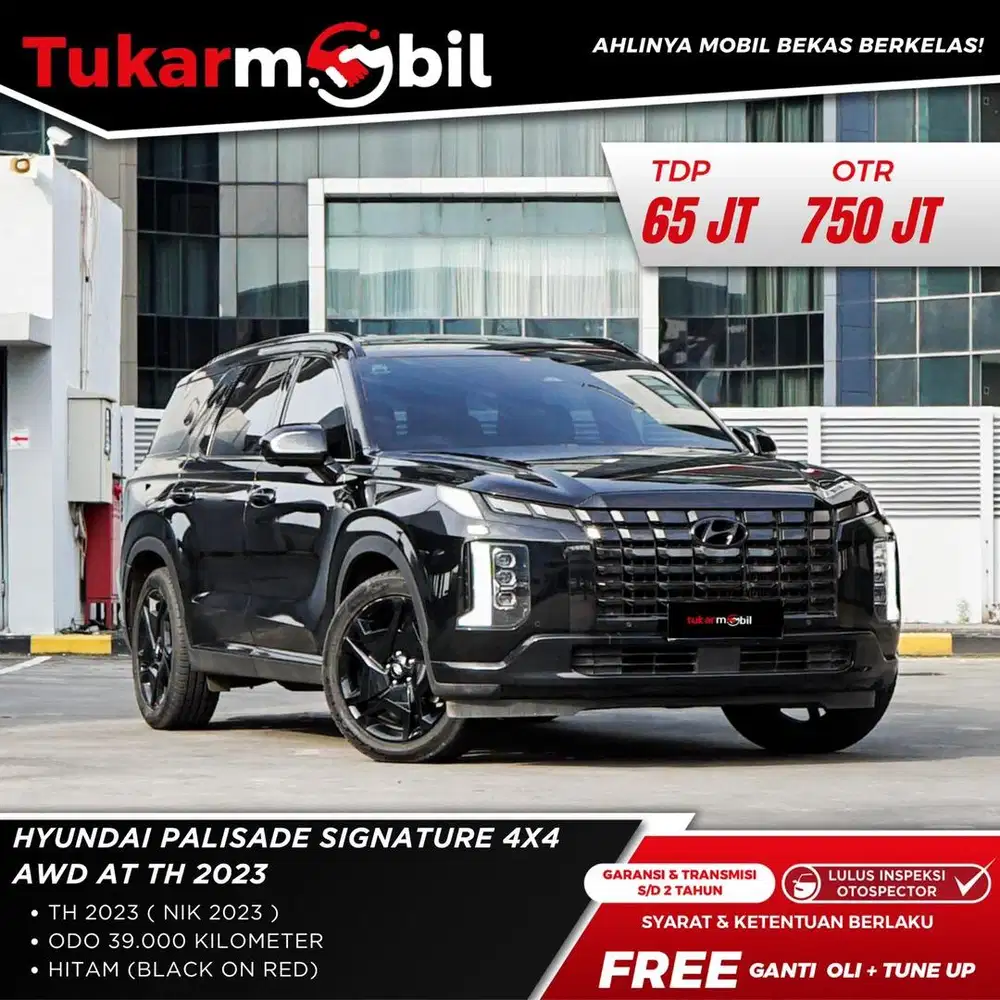 [BERGARANSI] HYUNDAI PALISADE SIGNATURE 4X4 AWD MATIC TAHUN 2023 HITAM