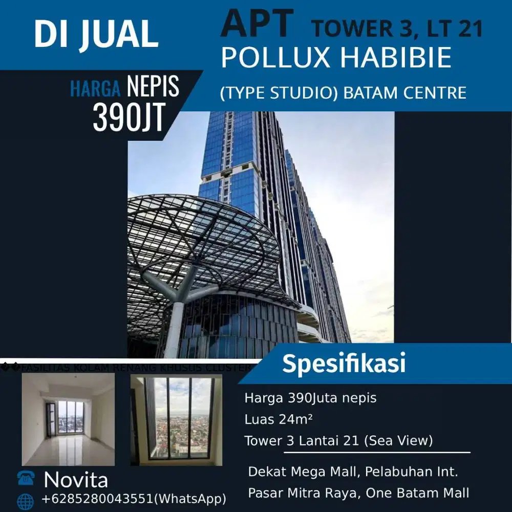 APARTEMEN POLLUX HABIBIE (Type Studio) Batam Centre