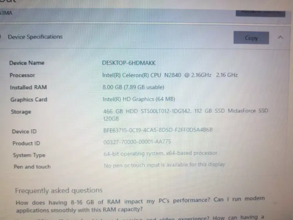 Laptop Asus Celeron N2840