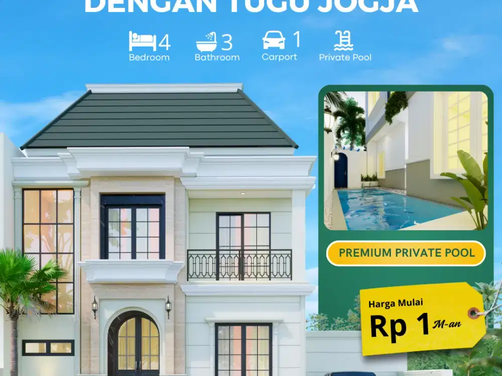 Rumah  shm & imb Dekat Kampus UGM Ngalik Kolam Renang