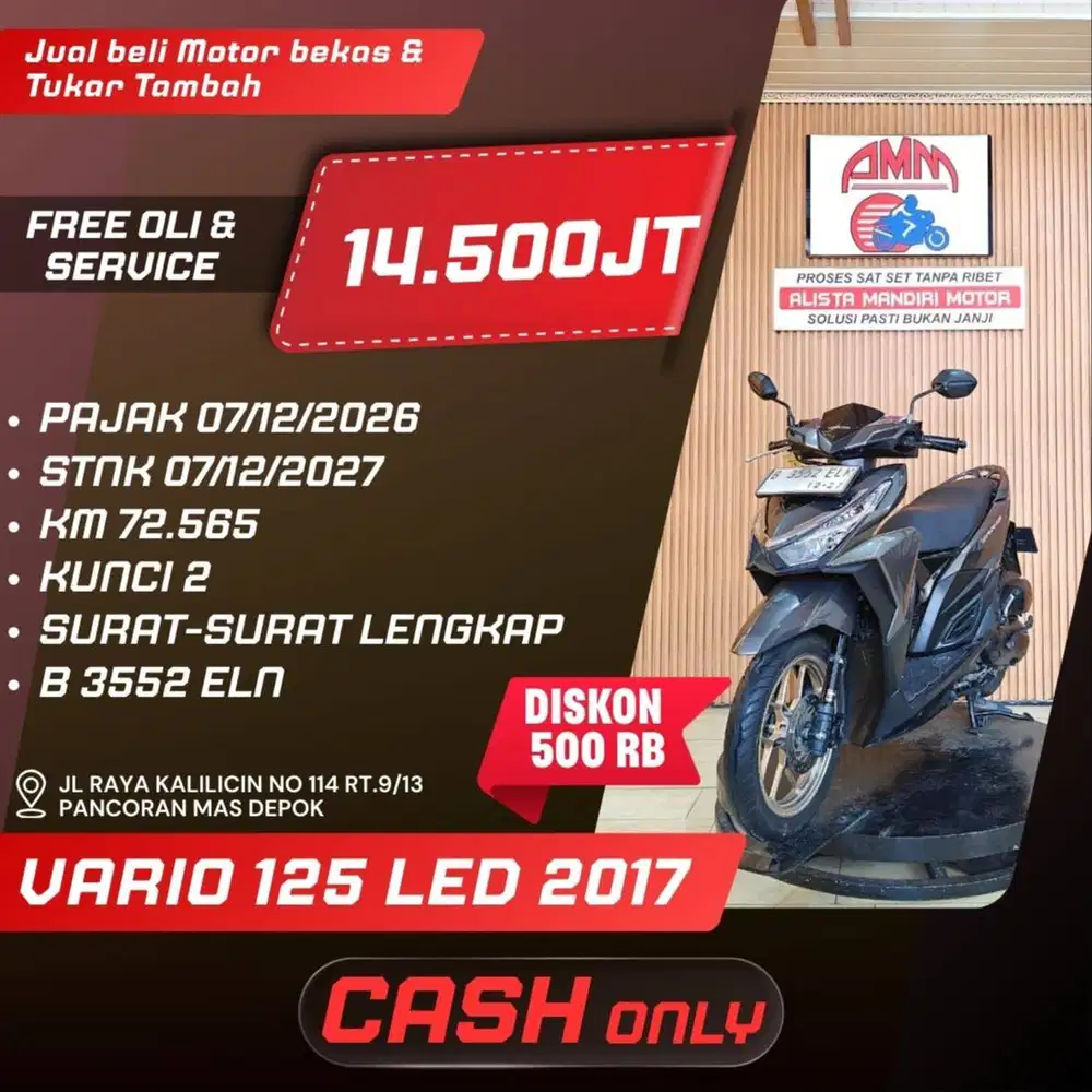 VARIO 150 EXCLSV 2016 PAJAK HIDUP KUNCI 2 KREDIVO INDODAN GOPAY ALISTA