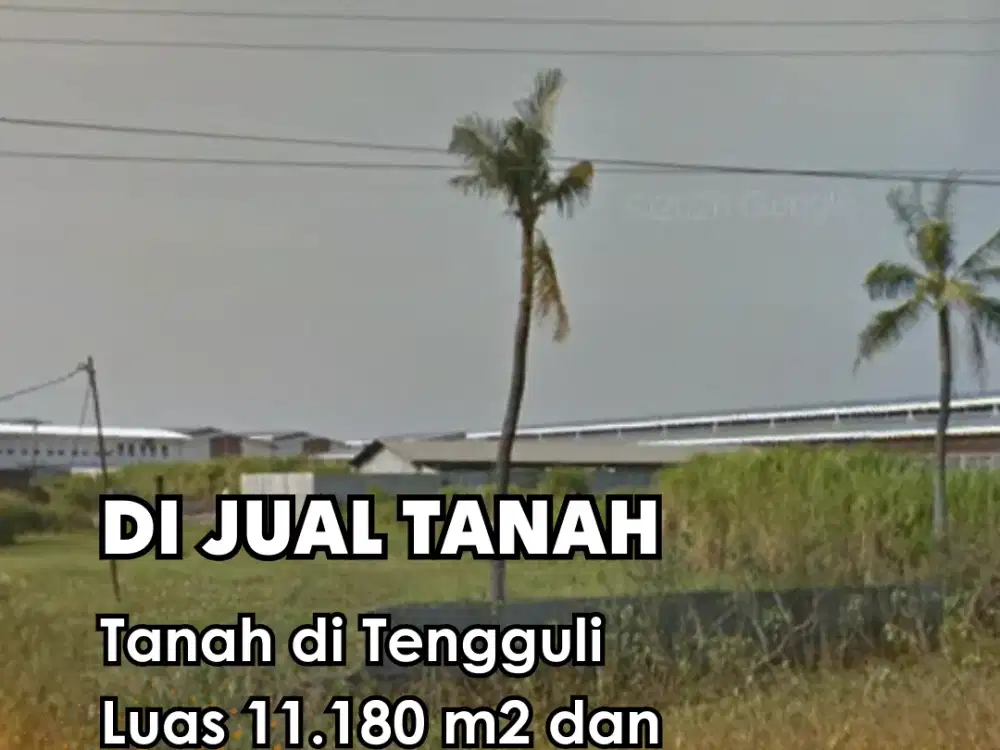 Dijual !!!  Tanah di Tengguli Luas 11.180 m2 dan 5.185m2 (2 sertifikat) SHM