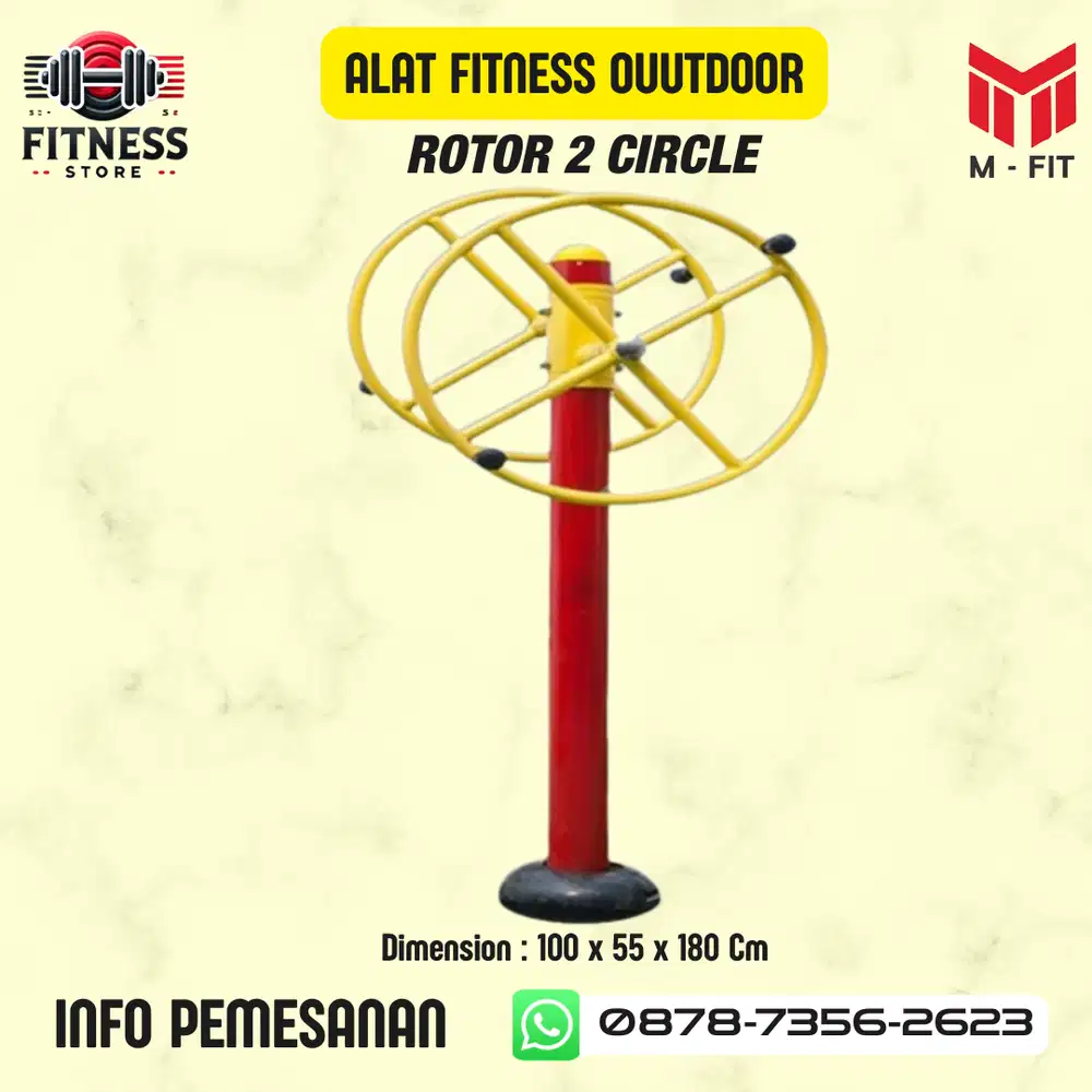 Jual Alat Fitness Outdoor Rotor 2 Circle untuk Taman & Perumahan