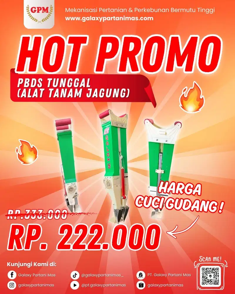 Alat Tanam Benih - Alat Tanam Jagung Merk Galaxy - Alat Tanam DUA OUTP