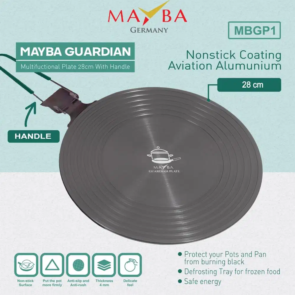 Tatakan Kompor Anti Gosong Mayba Guardian Tebal 4MM + Handle