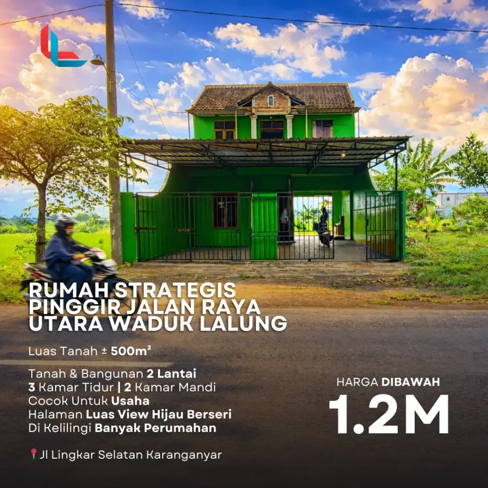 DIJUAL PROPERTI STRATEGIS PINGGIR JALAN RAYA Lnkr Selatan  KARANGANYAR
