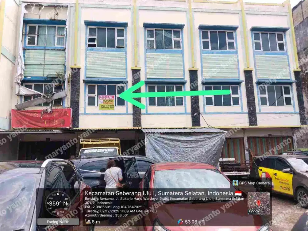 DIJUAL MELALUI LELANG RUKO 3 LANTAI DI JLN. SUKARJO HARJO WARDOYO NO. 59C 7 ULU PALEMBANG
