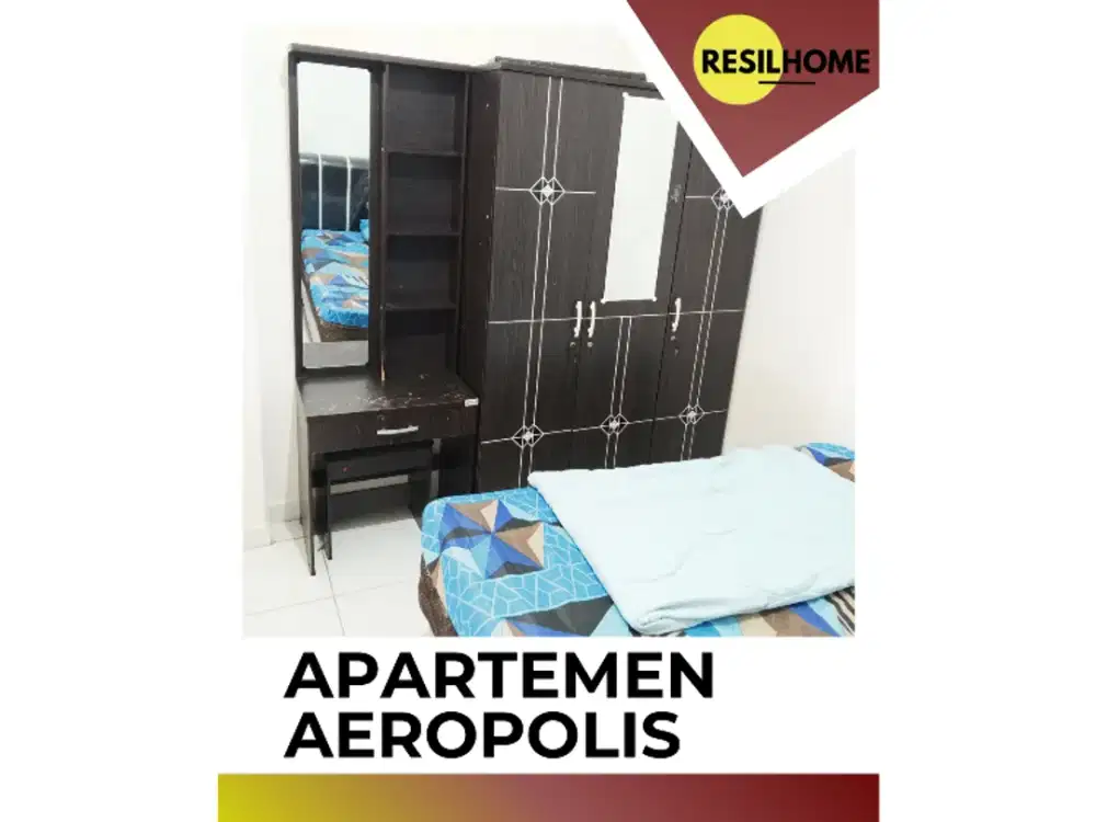 disewakan perbulan apartemen studio termurah aeropolis tangerang sebrang bandara Soekarno Hatta Neglasari banten ar3 tower 3 lengkap furnished full furniture