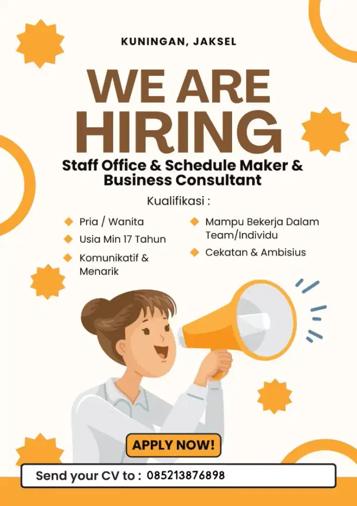 SEDANG REKRUT PEKERJAAN KANTOR, KIRIM CV MELALUI WA SESUAI NOMOR