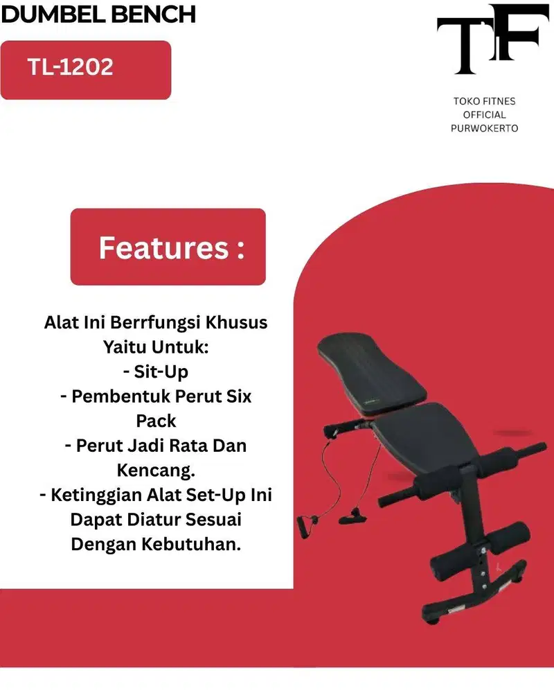 FLASH SALE Dumble  Bench TL-1202 Total Fitness,Stok Terbatas Bisa Cod!