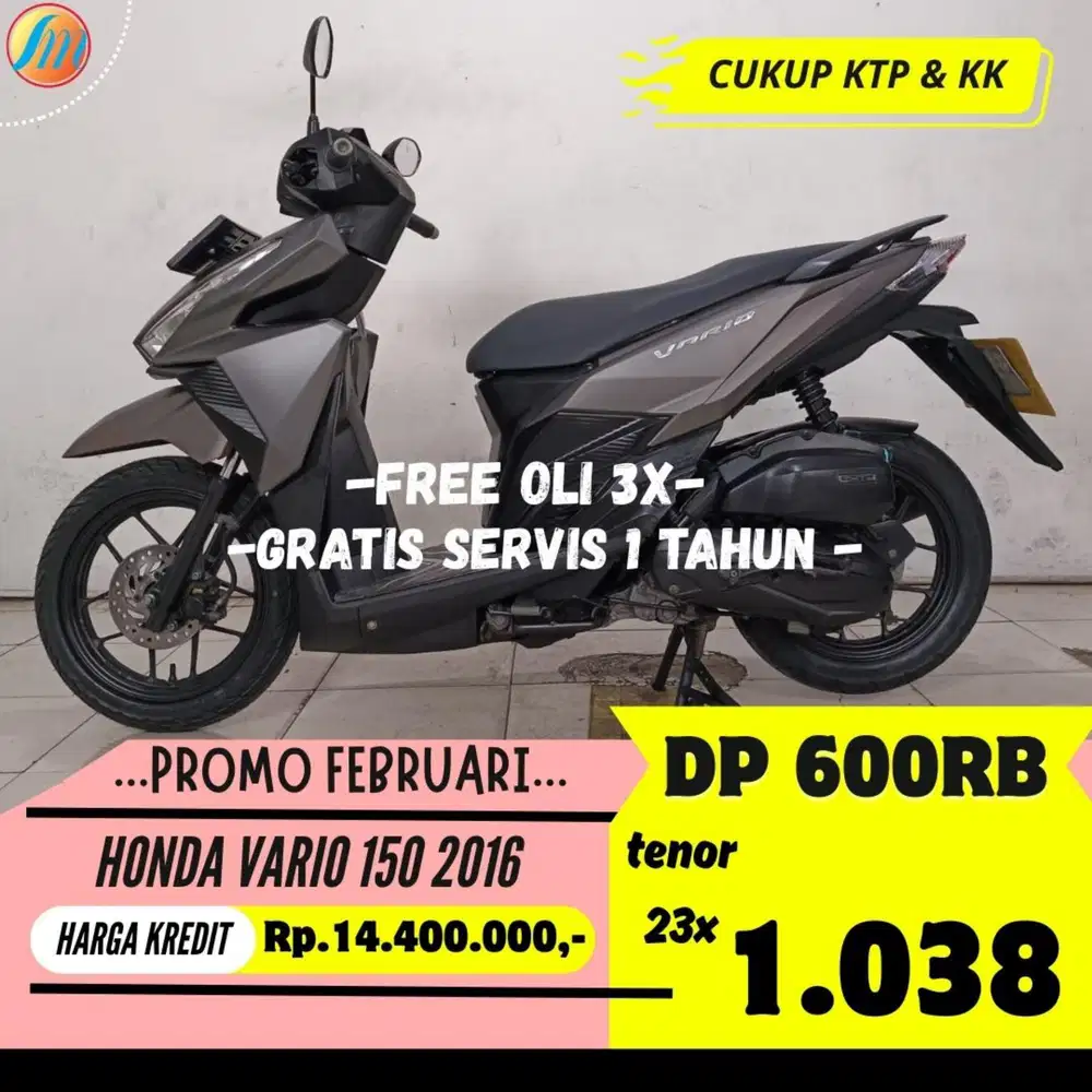 HONDA VARIO 150 TAHUN 2016 JUAL CEPAT CASH/KREDIT SEKEN BERGARANSI