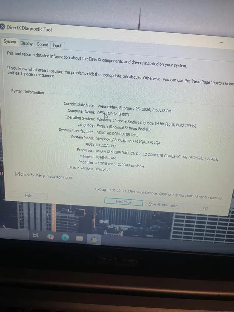 laptop asus vivobook