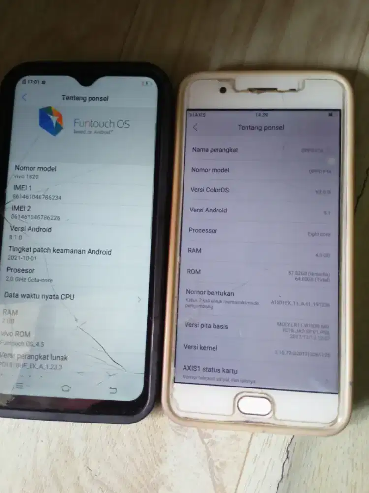 Jual Butuh kondisi masih bagus Hp Vivo dan Oppo