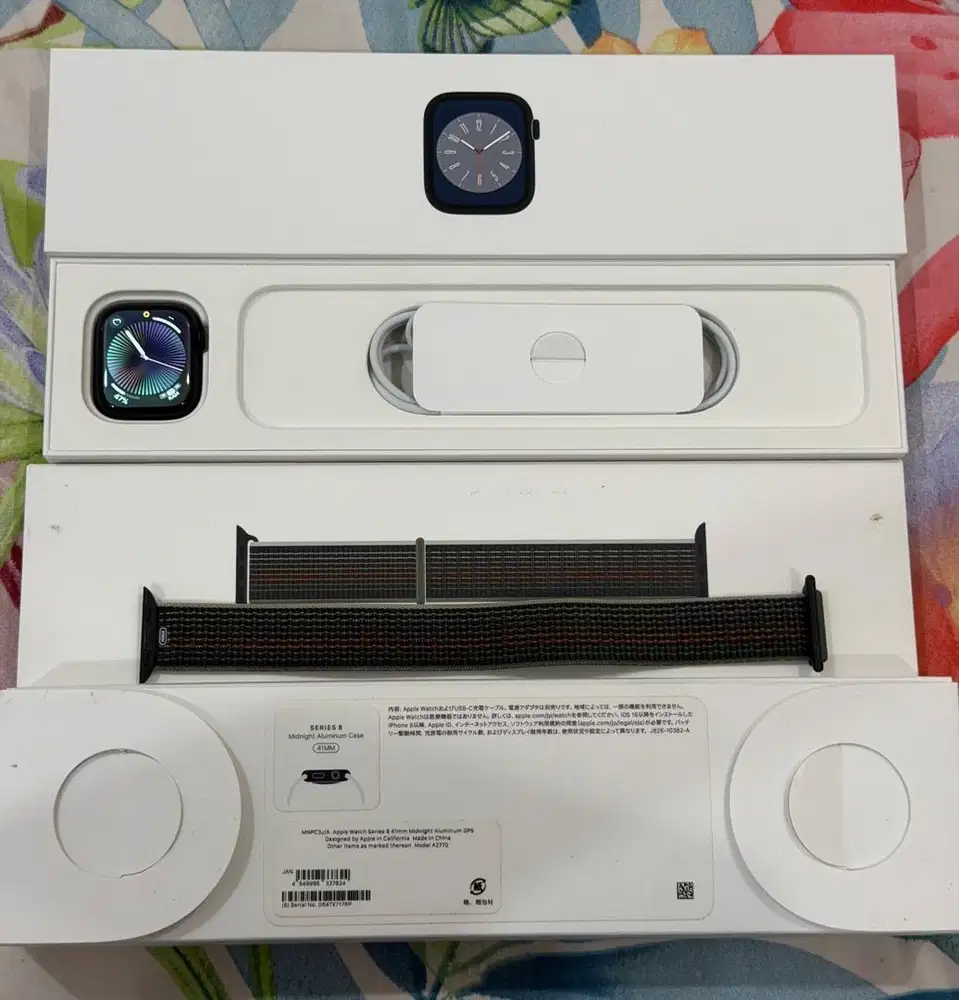 Apple watch series 8 GPS 41mm Alumunium Midnight fullset original 100%