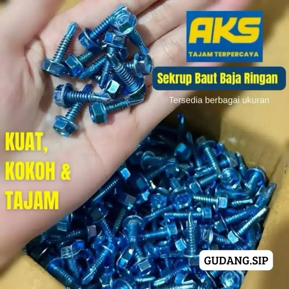 Baut Baja Ringan AKS 1Box isi 1000pcs Tajam Tersedia Grosir
