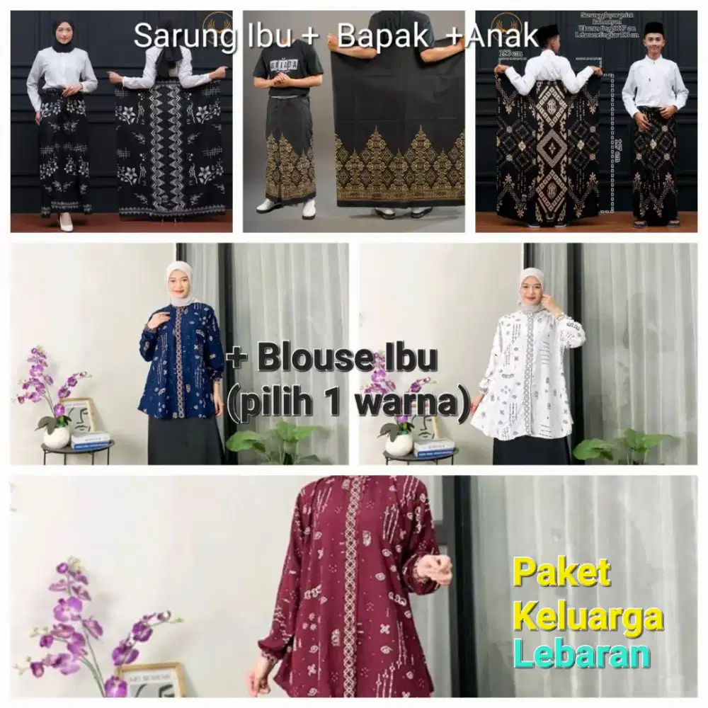 Paket Lebaran 3 Sarung + Blouse wanita