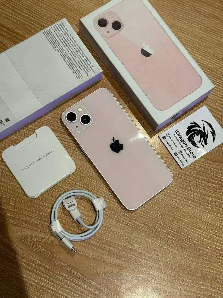 Iphone 13 128gb warna pink fullset mulus