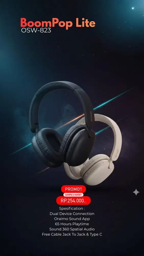 Headphone Oraimo BoomPop Lite OHP-317