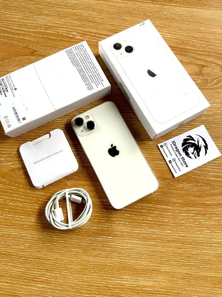 Iphone 13 128gb warna starlight fullset mulus