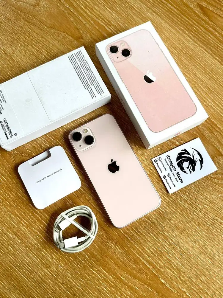 Iphone 13 256gb warna pink fullset mulus