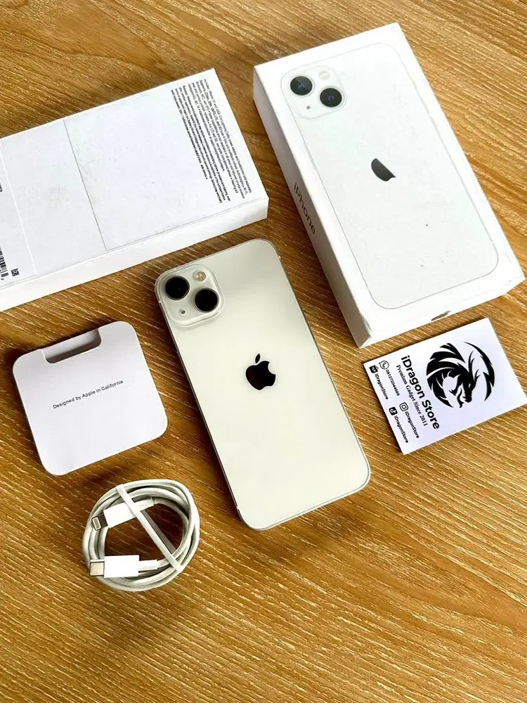 Iphone 13 256gb warna starlight fullset mulus