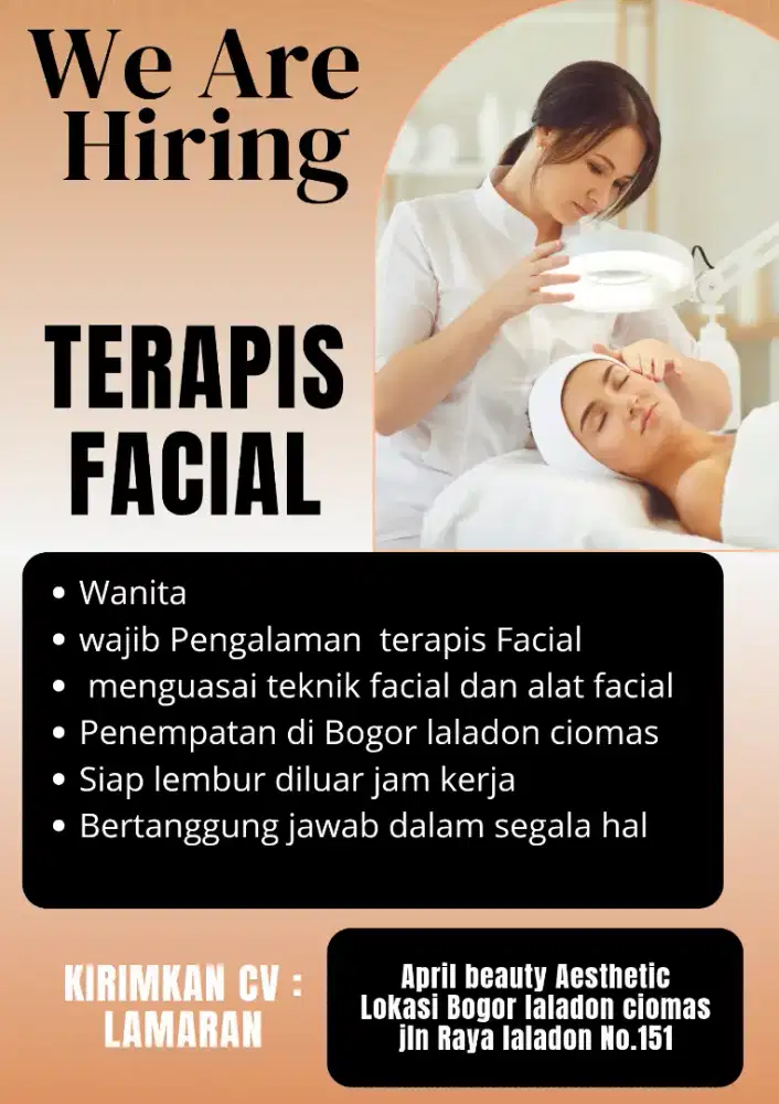 lowongan kerja Terapis Facial Salon kecantikan