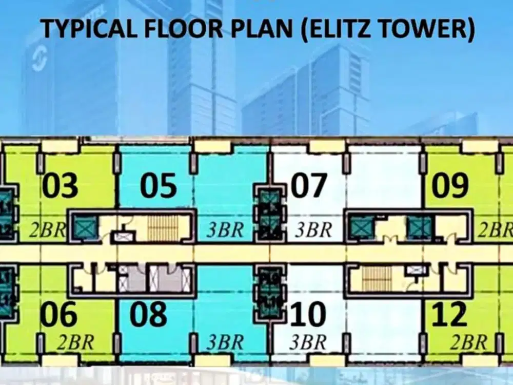 DISEWAKAN APARTMENT ONE GALAXY (ELITZ TOWER) ~ 4 BR Lantai 36