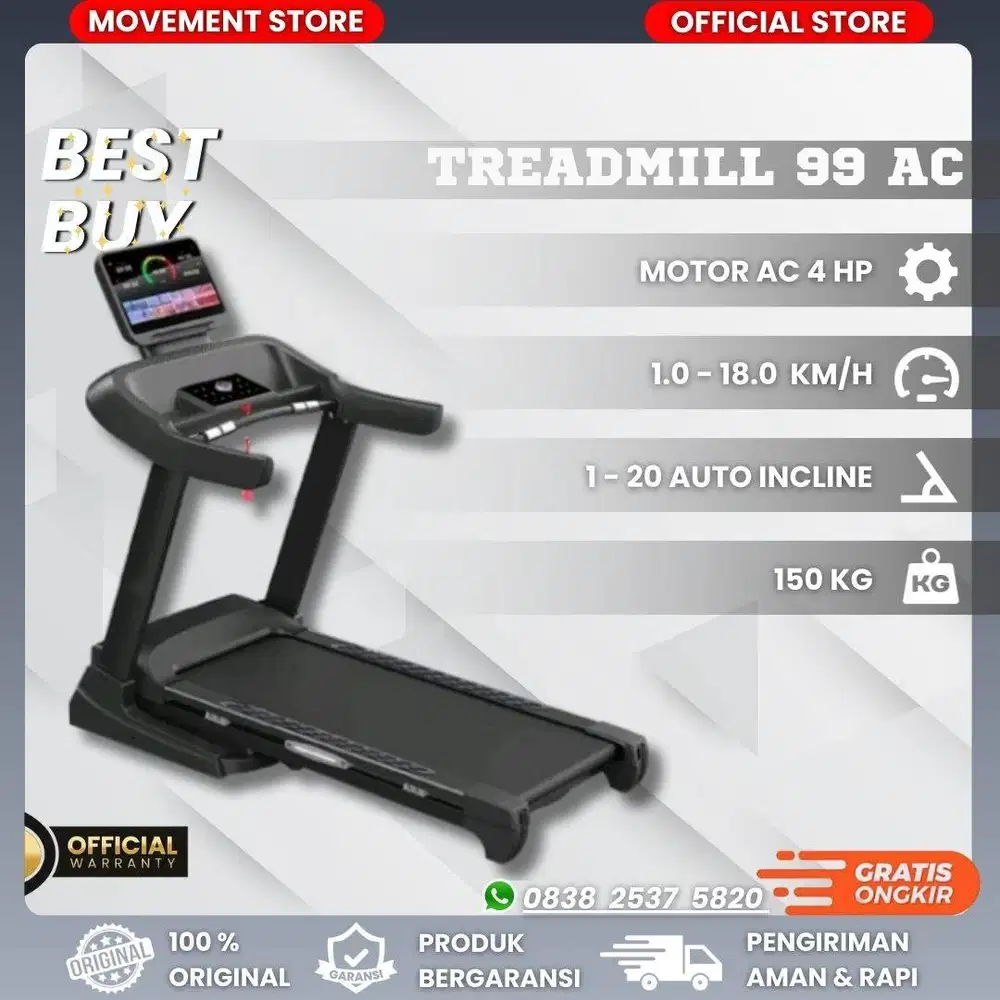 Alat Olahraga Gym & Rumahan Treadmill Electrik TL99AC Premium Quality