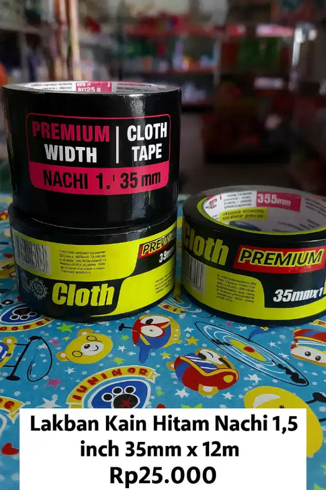 Lakban Kain Hitam Nachi 1,5 1.5 inch  35mm x 12m Nachi Hitam 1 Roll